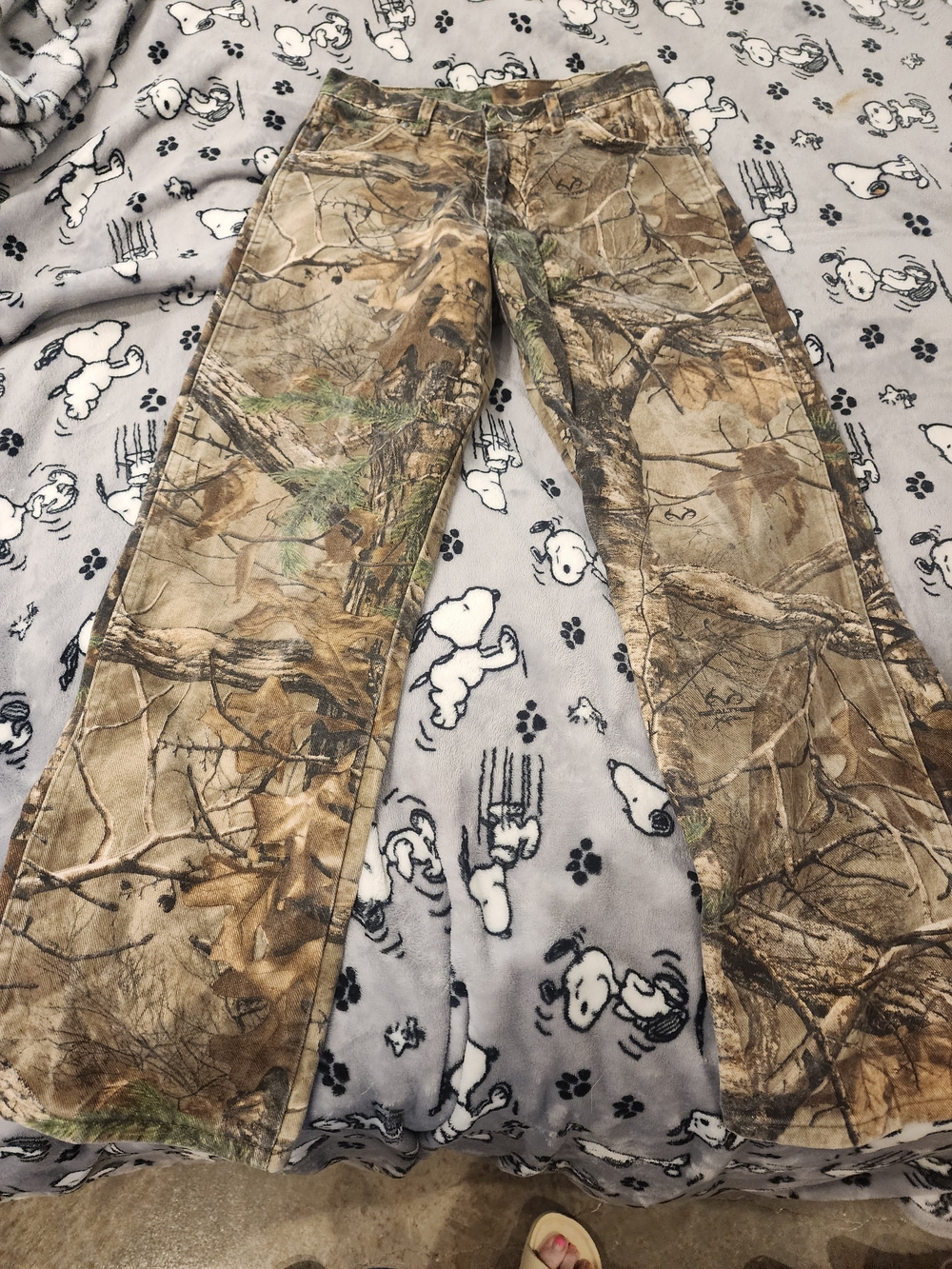 Wrangler Kids Camo Pants in Tan and Green